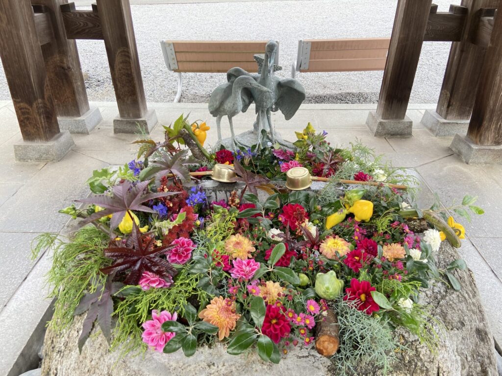 白鷺神社の花手水
